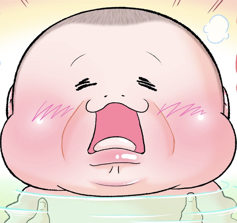 【＃74】お風呂タイムに突然あらわれる⁉︎生後3ヶ月の「小さなおっさん」とは？ byにくきゅうぷにお